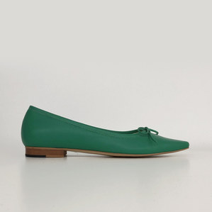 pointed-toe flat shoes (green)