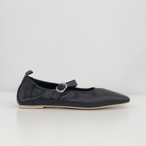 mary jane flat shoes (leather black)