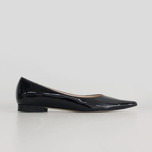 v-toe flat shoes (patent black)